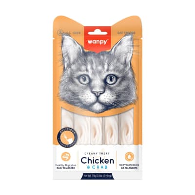 WANPY CAT CREAMY CHICKEN CRAB 70 GR1