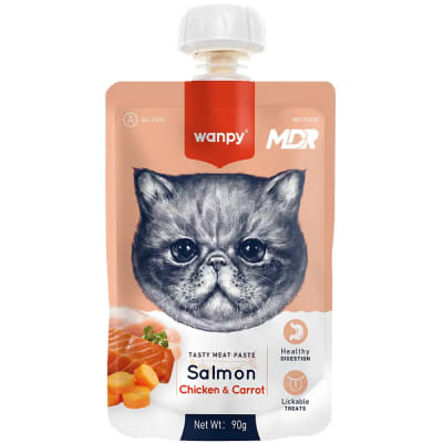WANPY CAT TASTY MEAT PASTE SALMON CHICKEN CARROT 90G1