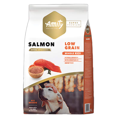 AMITY DOG SALMON ADULT 4/14KG