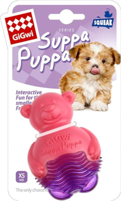 JUGUETE GIGWI SUPPA PUPPA CACHORRO OSO ROSADO /MORADO2