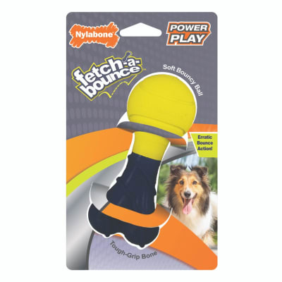 JUGUETE Nylabone Power Play Rubber Dog Toy Fetch-a-Bounce Small