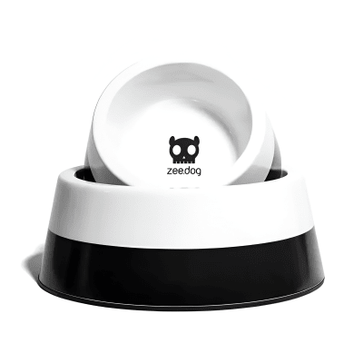 PLATO ZEEDOG BOWL BLACK AND WHITE LARGE