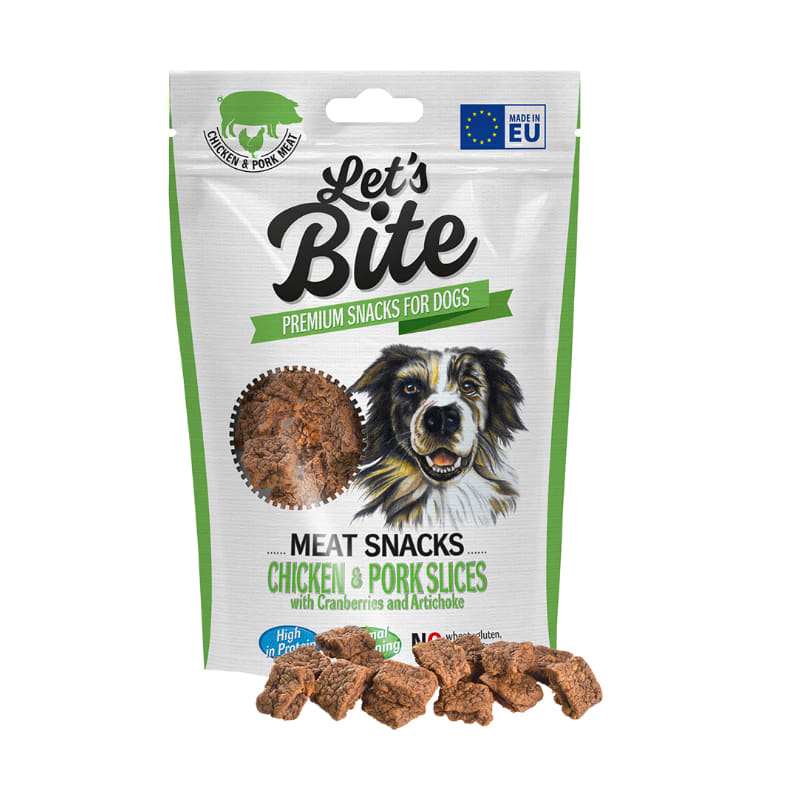 SNACK BRIT LETS BITE MEAT CHICKEN PORK SLICES 80G