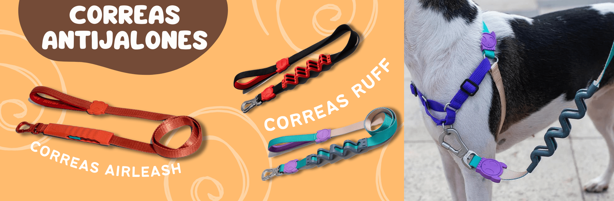 AIR LEASH - RUFF LEASH - Correas con absorción de impacto
