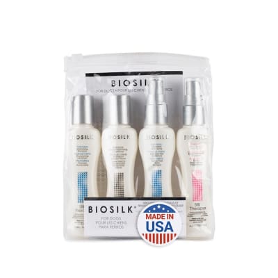 Biosilk Kit Grooming Essentials: Shampoo + Acondicionador + Shampoo Sin Agua En Spray + Desenredante