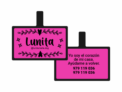 PLACA DE IDENTIFICACIÓN RECTÁNGULO - AMOROSO