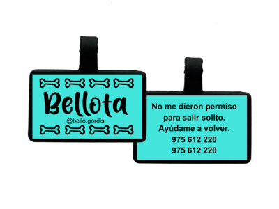 PLACA DE IDENTIFICACIÓN RECTÁNGULO - HUESITOS