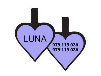 PLACA DE IDENTIFICACIÓN CORAZÓN - LILA