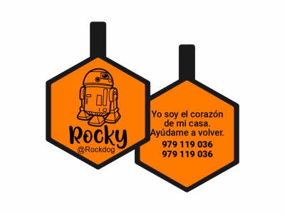 PLACA DE IDENTIFICACIÓN HEXÁGONO - R2D2