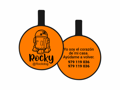 PLACA DE IDENTIFICACIÓN CIRCULO - R2D2