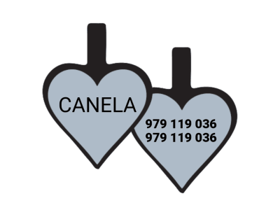 PLACA DE IDENTIFICACIÓN CORAZÓN - GRIS