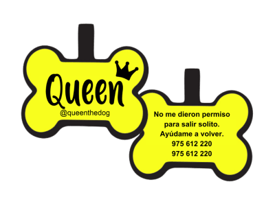 PLACA DE IDENTIFICACIÓN HUESO - QUEEN
