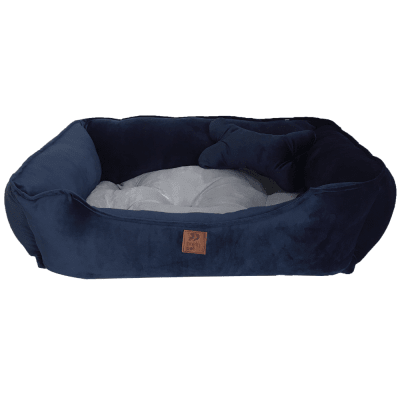 CAMA TERCIOPELO AZUL LARGE