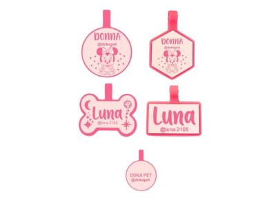 EXTREMELY DURABLE ID TAG DOUBLE PINK