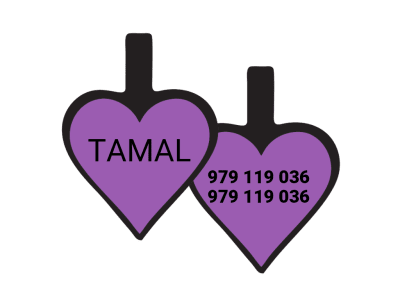 PLACA DE IDENTIFICACIÓN CORAZÓN - MORADO