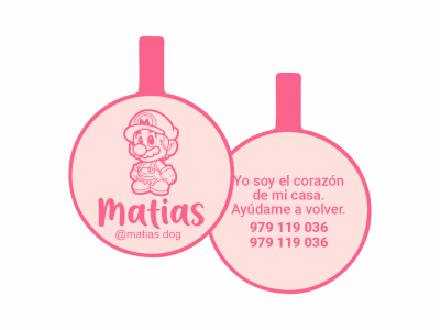 PLACA DE IDENTIFICACIÓN CIRCULO - MARIO