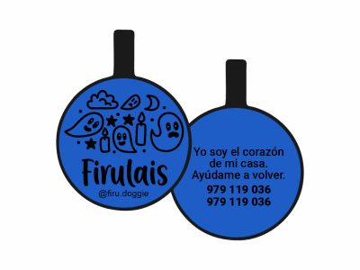 PLACA DE IDENTIFICACIÓN HALLOWEEN CÍRCULO - FANTASMITAS