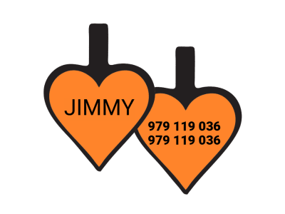PLACA DE IDENTIFICACIÓN CORAZÓN - NARANJA