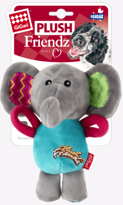 GIGWI ELEPHANT PLUSH FRIENDZ WITH SQUEAKER