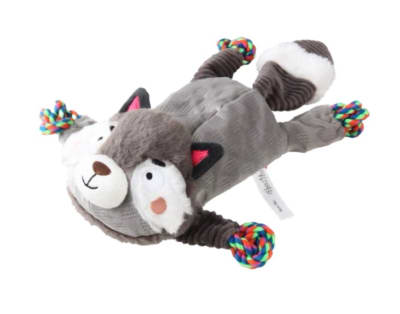 MEDIUM PLUSH FRIENDZ MAPACHE GIGWI - JUGUETE JALADOR CON SOGA INTERIOR + CHIRRIADOR