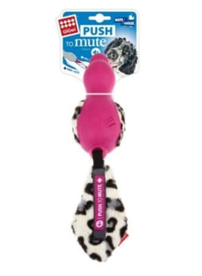 GIGWI Duck 'Push To Mute' with plush tail Pink
