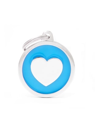 MY FAMILY PLACA CORAZON FONDO AZUL