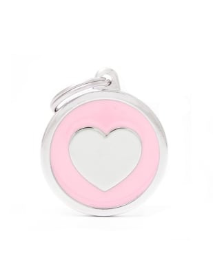 MY FAMILY PLACA CORAZON FONDO ROSA