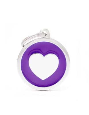 MY FAMILY PLACA CORAZON FONDO VIOLETA