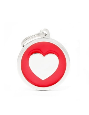 MY FAMILY PLACA CORAZON FONDO ROJO