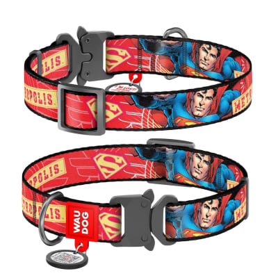 WAUDOG COLLAR SUPERMAN HERO - HEBILLA METAL - PLACA QR