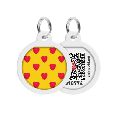 WAUDOG PLACA IDENTIFICACION SMART ID - HEARTS - APP GRATIS
