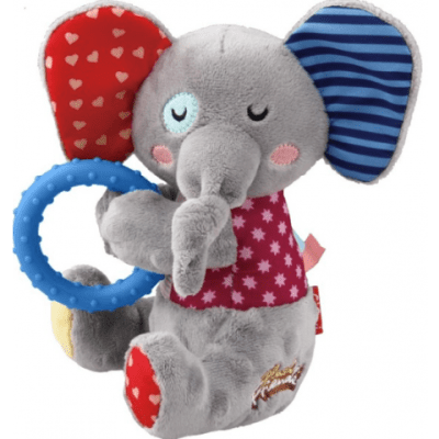GIGWI ELEPHANT WITH RING PLUSH FRIENDZ WITH SQUEAKER