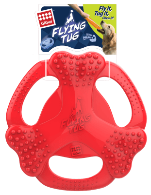 GIGWI TPR BONE FLYING TUG RED