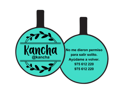 PLACA DE IDENTIFICACIÓN CIRCULO - CORONA DE FLORES