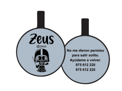 PLACA DE IDENTIFICACIÓN CIRCULO - DARTH VADER