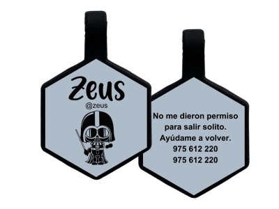 PLACA DE IDENTIFICACIÓN HEXÁGONO - DARTH VADER