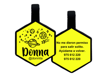 PLACA DE IDENTIFICACIÓN HEXÁGONO - UNIVERSO