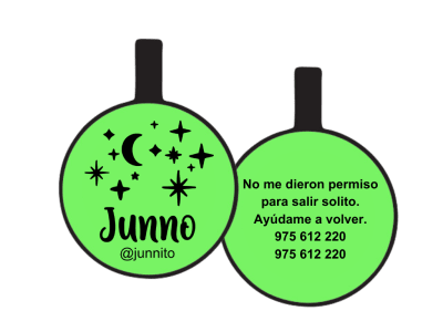 PLACA DE IDENTIFICACIÓN CIRCULO - NOCHE ESTRELLADA
