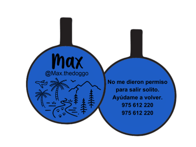 PLACA DE IDENTIFICACIÓN CIRCULO - VIVAN LOS VIAJES