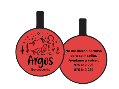 PLACA DE IDENTIFICACIÓN CIRCULO - AULLIDO NOCTURNO