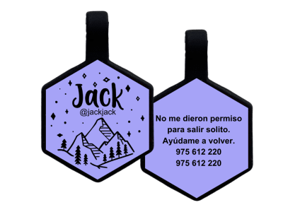 PLACA DE IDENTIFICACIÓN HEXÁGONO - MONTAÑAS