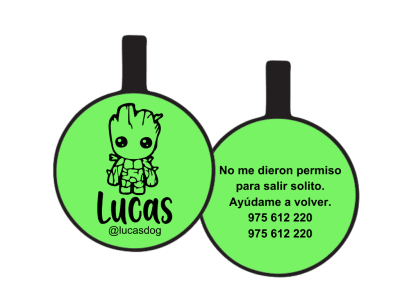 PLACA DE IDENTIFICACIÓN CIRCULO - GROOT