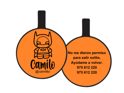 PLACA DE IDENTIFICACIÓN CIRCULO - BATMAN
