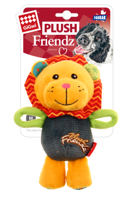 GIGWI LION PLUSH FRIENDZ WITH SQUEAKER