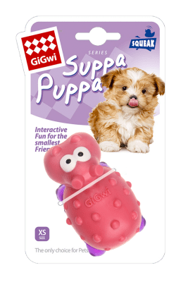 GIGWI SUPPA PUPPA HIPOPÓTAMO - MORDEDOR (ROSADO/MORADO)