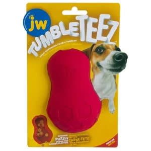 JW TUMBLE TEEZ TREAT TOY MEDIUM RED