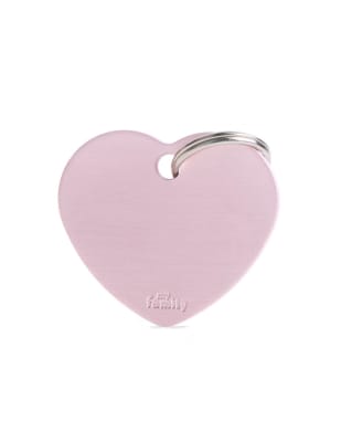 MY FAMILY PLACA ALUMINIO CORAZON ROSADO