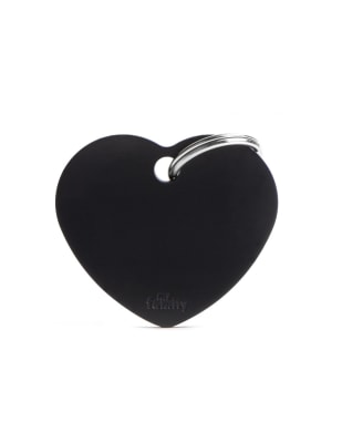 MY FAMILY PLACA ALUMINIO CORAZON NEGRO