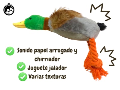 PAW HOUSE PELUCHE JALADOR PATO - Sonido papel corrugado + chirriador