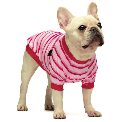FITWARM POLO ROSADO A RAYAS MEDIUM